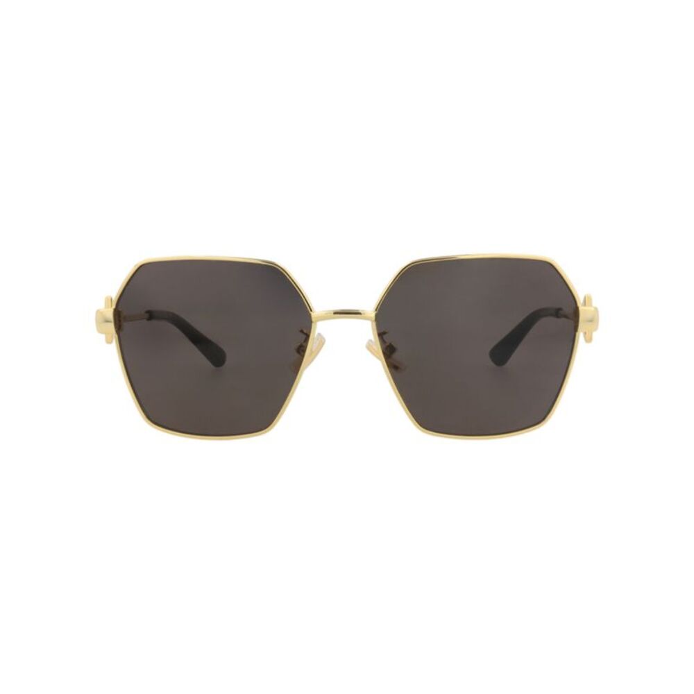 Bottega Veneta Square-Frame Metal Sunglasses Gold Womens